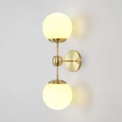 Modo 2 Globe Wall -Lighting Store roll and hill modo 2 wall brass cream