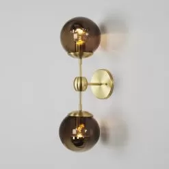 Modo 2 Globe Wall -Lighting Store roll and hill modo 2 wall brass smoke